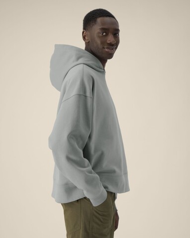Voicer - Der Boxy Unisex-Hoodie aus recycelter Baumwolle - Misty Grey - L bedrucken, Art.-Nr. STSU256C1381L