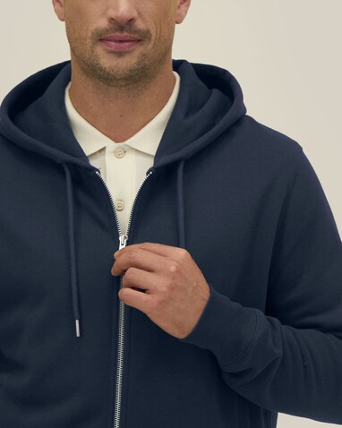 Astor - Der Unisex-Zip-Hoodie aus Baumwolle-TENCEL™ Modal - French Navy - S bedrucken, Art.-Nr. STSU261C7271S