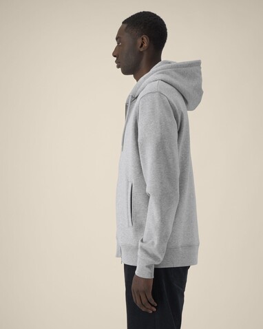 Astor - Der Unisex-Zip-Hoodie aus Baumwolle-TENCEL™ Modal - Heather Grey - XXS bedrucken, Art.-Nr. STSU261C2502S