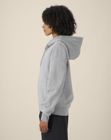Astor - Der Unisex-Zip-Hoodie aus Baumwolle-TENCEL™ Modal - Heather Grey - XXL bedrucken, Art.-Nr. STSU261C2502X