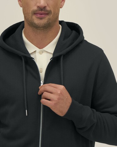 Astor - Der Unisex-Zip-Hoodie aus Baumwolle-TENCEL™ Modal - Black - XL bedrucken, Art.-Nr. STSU261C0021X