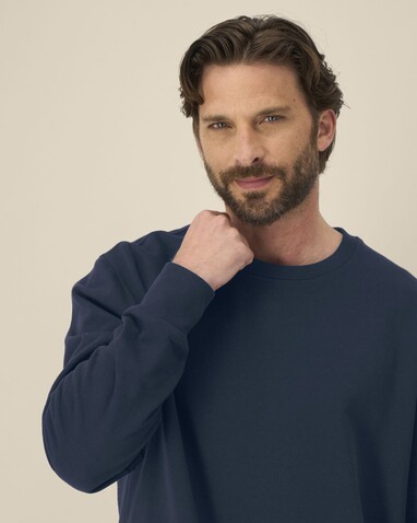 Thinker - Das Rundhals-Unisex-Sweatshirt aus recycelter Baumwolle - French Navy - S bedrucken, Art.-Nr. STSU269C7271S