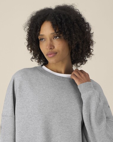 Stella Lianna - Das Damen-Rundhals-Sweatshirt aus Baumwolle-TENCEL™ Modal - Heather Grey - XL bedrucken, Art.-Nr. STSW262C2501X