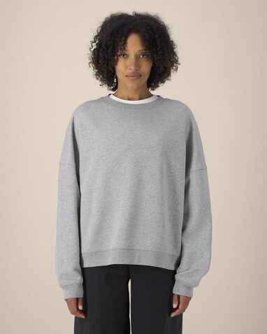 Stella Lianna - Das Damen-Rundhals-Sweatshirt aus Baumwolle-TENCEL™ Modal - Heather Grey - L bedrucken, Art.-Nr. STSW262C2501L