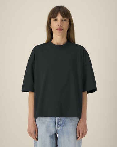 Hypster - Das Unisex-T-Shirt Boxy aus recycelter Baumwolle - Black - S bedrucken, Art.-Nr. STTU258C0021S