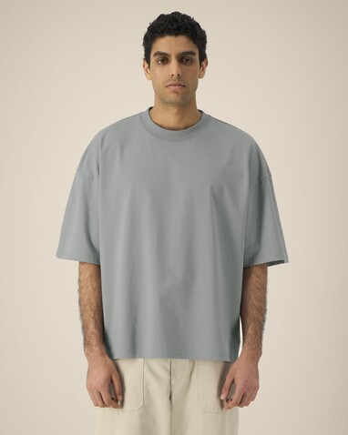 Hypster - Das Unisex-T-Shirt Boxy aus recycelter Baumwolle - Misty Grey - XXS bedrucken, Art.-Nr. STTU258C1382S