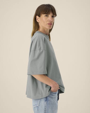 Hypster - Das Unisex-T-Shirt Boxy aus recycelter Baumwolle - Misty Grey - XXL bedrucken, Art.-Nr. STTU258C1382X