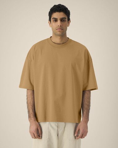 Hypster - Das Unisex-T-Shirt Boxy aus recycelter Baumwolle - Grounded Beige - XXS bedrucken, Art.-Nr. STTU258C1522S