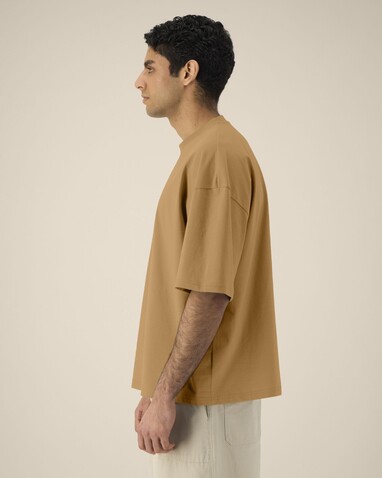 Hypster - Das Unisex-T-Shirt Boxy aus recycelter Baumwolle - Grounded Beige - XS bedrucken, Art.-Nr. STTU258C152XS
