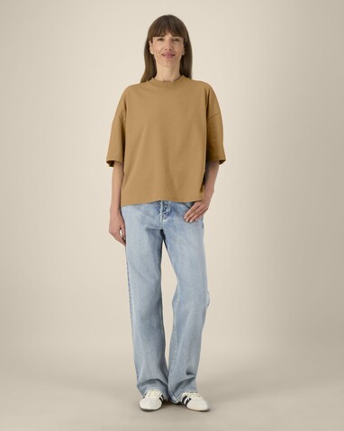 Hypster - Das Unisex-T-Shirt Boxy aus recycelter Baumwolle - Grounded Beige - M bedrucken, Art.-Nr. STTU258C1521M