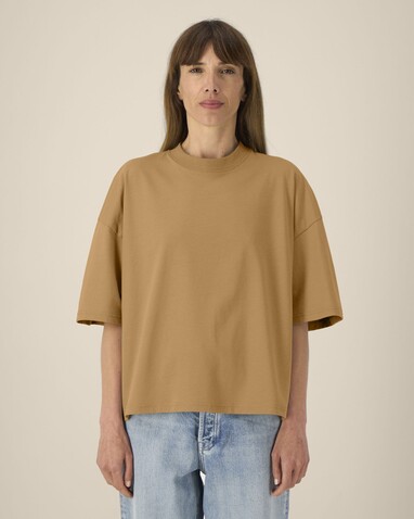 Hypster - Das Unisex-T-Shirt Boxy aus recycelter Baumwolle - Grounded Beige - M bedrucken, Art.-Nr. STTU258C1521M
