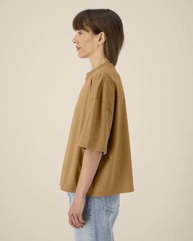 Hypster - Das Unisex-T-Shirt Boxy aus recycelter Baumwolle - Grounded Beige - XS bedrucken, Art.-Nr. STTU258C152XS