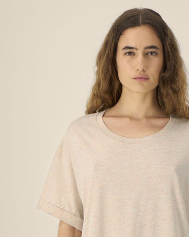 Stella Collider - Das Oversized Damen-T-Shirt mit gekrempelten Ärmeln - Heather Rainbow - XL bedrucken, Art.-Nr. STTW089C0841X