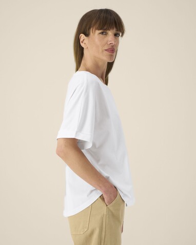 Stella Collider - Das Oversized Damen-T-Shirt mit gekrempelten Ärmeln - White - S bedrucken, Art.-Nr. STTW089C0011S