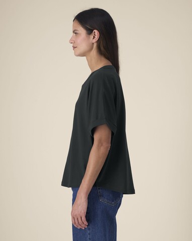 Stella Collider - Das Oversized Damen-T-Shirt mit gekrempelten Ärmeln - Black - L bedrucken, Art.-Nr. STTW089C0021L Stella Collider - Das Oversized Damen-T-Shirt mit gekrempelten Ärmeln - Black - L bedrucken, Art.-Nr. STTW089C0021L