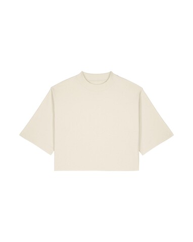 Stella Raya - Das kurze Damen-T-Shirt aus recycelter Baumwolle - Natural Raw - S bedrucken, Art.-Nr. STTW259C0541S
