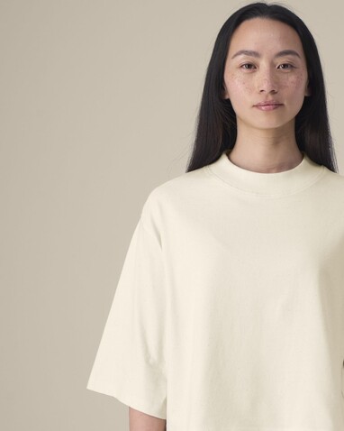 Stella Raya - Das kurze Damen-T-Shirt aus recycelter Baumwolle - Natural Raw - XXL bedrucken, Art.-Nr. STTW259C0542X