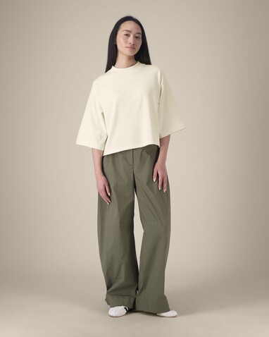 Stella Raya - Das kurze Damen-T-Shirt aus recycelter Baumwolle - Natural Raw - XL bedrucken, Art.-Nr. STTW259C0541X