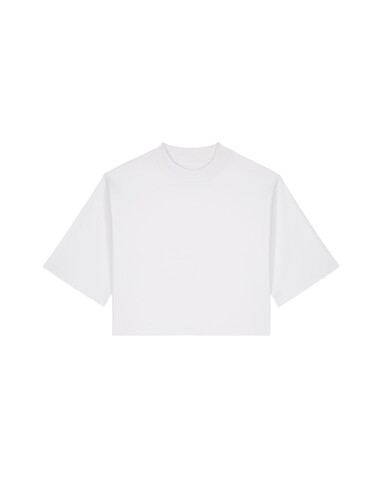 Stella Raya - Das kurze Damen-T-Shirt aus recycelter Baumwolle - White - S bedrucken, Art.-Nr. STTW259C0011S