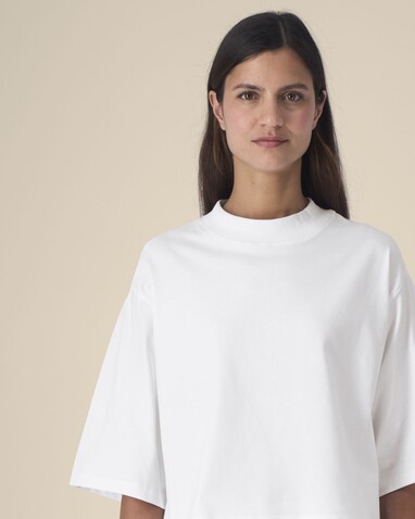 Stella Raya - Das kurze Damen-T-Shirt aus recycelter Baumwolle - White - S bedrucken, Art.-Nr. STTW259C0011S