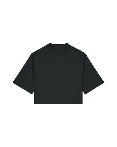 Stella Raya - Das kurze Damen-T-Shirt aus recycelter Baumwolle - Black - M bedrucken, Art.-Nr. STTW259C0021M Stella Raya - Das kurze Damen-T-Shirt aus recycelter Baumwolle - Black - M bedrucken, Art.-Nr. STTW259C0021M