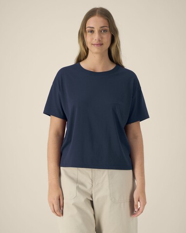 Stella Etta - Das Damen-T-Shirt aus Baumwolle-TENCEL™ Modal - French Navy - XS bedrucken, Art.-Nr. STTW264C727XS
