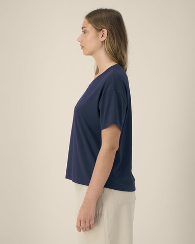 Stella Etta - Das Damen-T-Shirt aus Baumwolle-TENCEL™ Modal - French Navy - XS bedrucken, Art.-Nr. STTW264C727XS