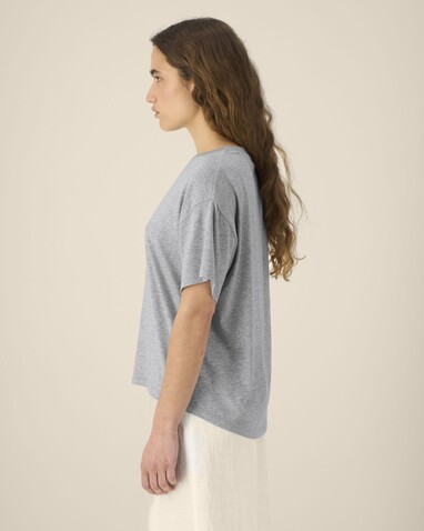 Stella Etta - Das Damen-T-Shirt aus Baumwolle-TENCEL™ Modal - Heather Grey - S bedrucken, Art.-Nr. STTW264C2501S