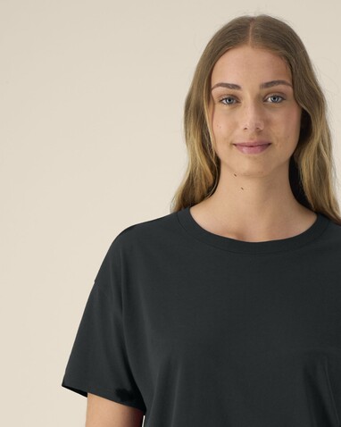 Stella Etta - Das Damen-T-Shirt aus Baumwolle-TENCEL™ Modal - Black - XXL bedrucken, Art.-Nr. STTW264C0022X