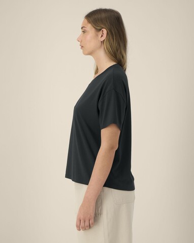 Stella Etta - Das Damen-T-Shirt aus Baumwolle-TENCEL™ Modal - Black - XL bedrucken, Art.-Nr. STTW264C0021X