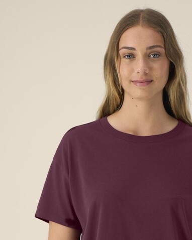 Stella Etta - Das Damen-T-Shirt aus Baumwolle-TENCEL™ Modal - Deep Plum - S bedrucken, Art.-Nr. STTW264C1511S