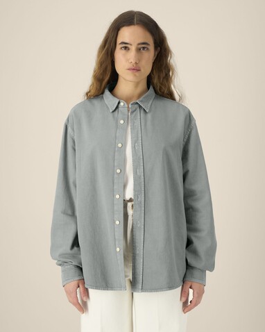 Worker Shirt - Das Relaxed Unisex-Hemd - G. Dyed Misty Grey - S bedrucken, Art.-Nr. STWU975C1571S Worker Shirt - Das Relaxed Unisex-Hemd - G. Dyed Misty Grey - S bedrucken, Art.-Nr. STWU975C1571S