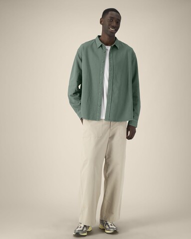 Worker Shirt - Das Relaxed Unisex-Hemd - G. Dyed Green Bay - XS bedrucken, Art.-Nr. STWU975C160XS