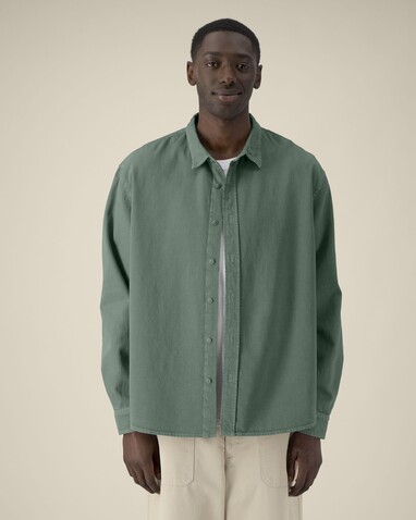 Worker Shirt - Das Relaxed Unisex-Hemd - G. Dyed Green Bay - L bedrucken, Art.-Nr. STWU975C1601L