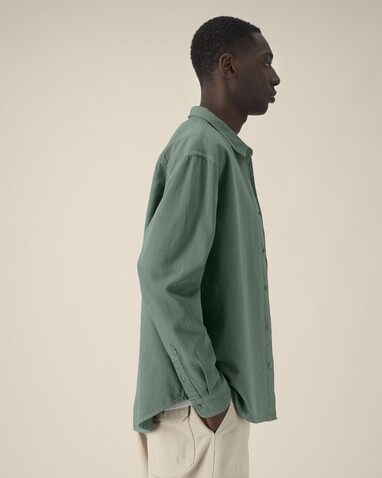 Worker Shirt - Das Relaxed Unisex-Hemd - G. Dyed Green Bay - M bedrucken, Art.-Nr. STWU975C1601M