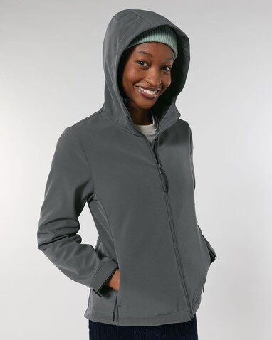 Stella Discoverer - Die Damen-Softshelljacke mit Kapuze - Anthracite - XL bedrucken, Art.-Nr. STJW159C2531X