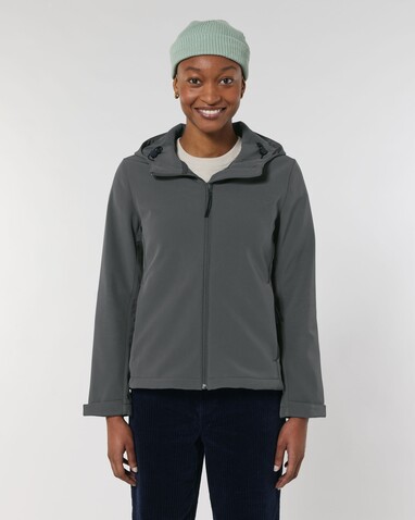 Stella Discoverer - Die Damen-Softshelljacke mit Kapuze - Anthracite - L bedrucken, Art.-Nr. STJW159C2531L Stella Discoverer - Die Damen-Softshelljacke mit Kapuze - Anthracite - L bedrucken, Art.-Nr. STJW159C2531L