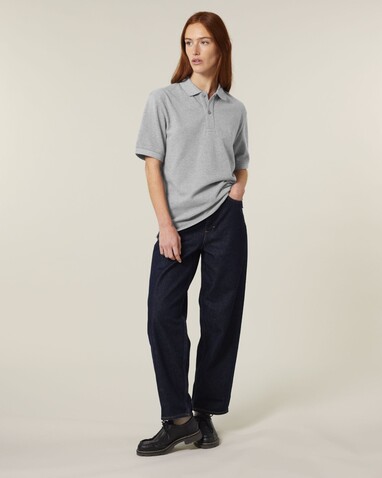 Prepster 2.0 - Das Unisex-Polo - Heather Grey - 4XL bedrucken, Art.-Nr. STPU222C2504X