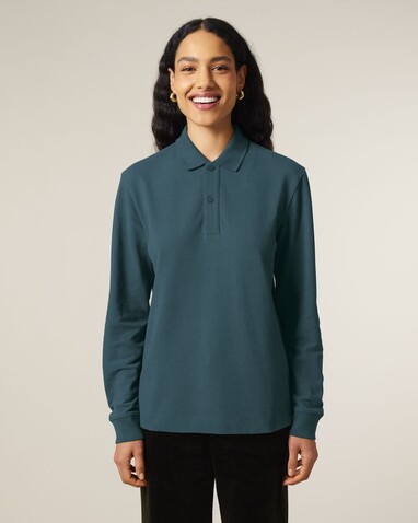 Prepster 2.0 Long Sleeve - Das Langarm-Unisex-Polo - Stargazer - XXL bedrucken, Art.-Nr. STPU223C7022X