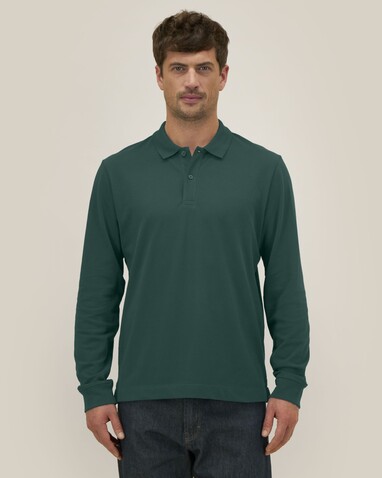 Prepster 2.0 Long Sleeve - Das Langarm-Unisex-Polo - Glazed Green - XL bedrucken, Art.-Nr. STPU223C0361X