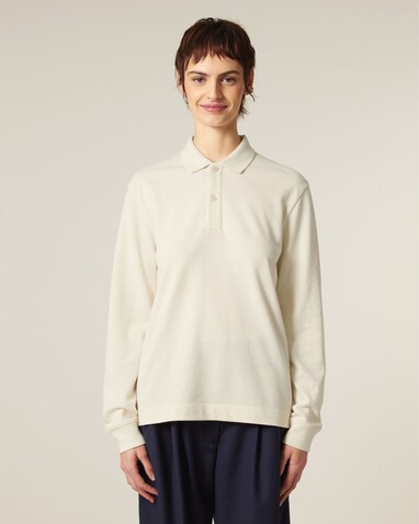 Prepster 2.0 Long Sleeve - Das Langarm-Unisex-Polo - Natural Raw - XL bedrucken, Art.-Nr. STPU223C0541X