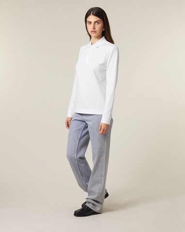 Prepster 2.0 Long Sleeve - Das Langarm-Unisex-Polo - White - L bedrucken, Art.-Nr. STPU223C0011L