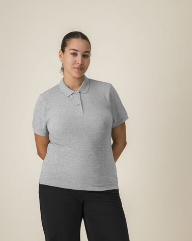 Stella Coaster - Das Damen-Polo - Heather Grey - S bedrucken, Art.-Nr. STPW977C2501S