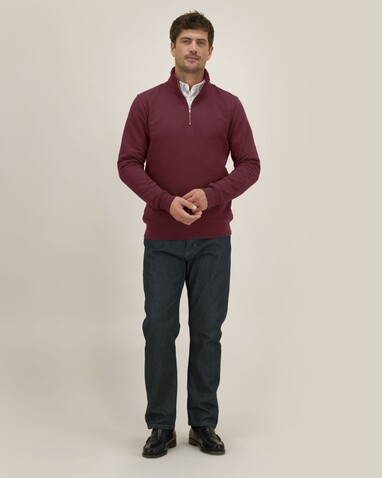 Trucker 2.0 - Das Unisex-Sweatshirt mit kurzem Reißverschluss - Burgundy - 3XL bedrucken, Art.-Nr. STSU204C2443X