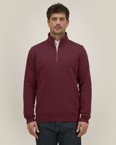 Trucker 2.0 - Das Unisex-Sweatshirt mit kurzem Reißverschluss - Burgundy - 5XL bedrucken, Art.-Nr. STSU204C2445X