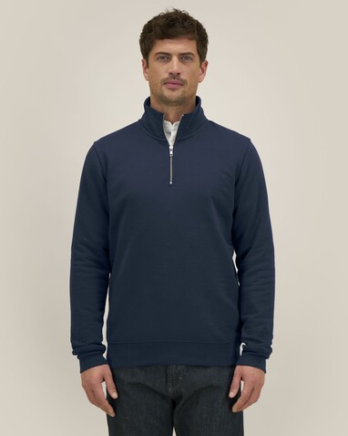 Trucker 2.0 - Das Unisex-Sweatshirt mit kurzem Reißverschluss - French Navy - XXS bedrucken, Art.-Nr. STSU204C7272S