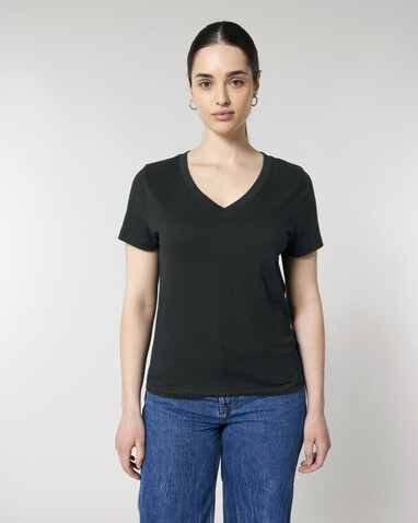 Stella Isla - Das Damen-T-Shirt mit V-Ausschnitt - Black - M bedrucken, Art.-Nr. STTW176C0021M