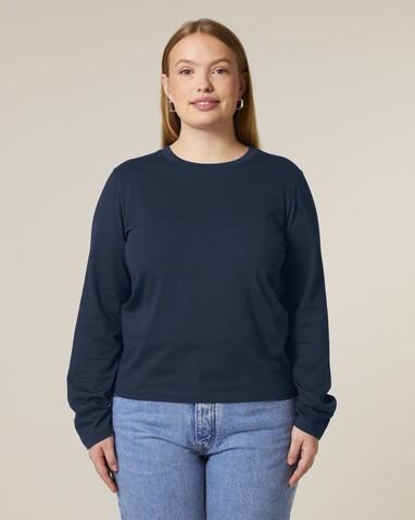 Stella Muser Long Sleeve - Das Iconic Langarm-Damen-T-Shirt - French Navy - S bedrucken, Art.-Nr. STTW219C7271S