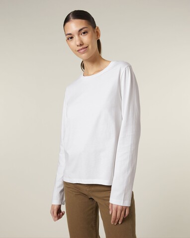 Stella Muser Long Sleeve - Das Iconic Langarm-Damen-T-Shirt - White - 3XL bedrucken, Art.-Nr. STTW219C0013X
