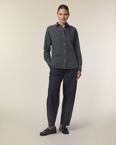 Stella Oxford Shirt - Das Damen-Oxfordhemd - Anthracite - L bedrucken, Art.-Nr. STWW971C2531L